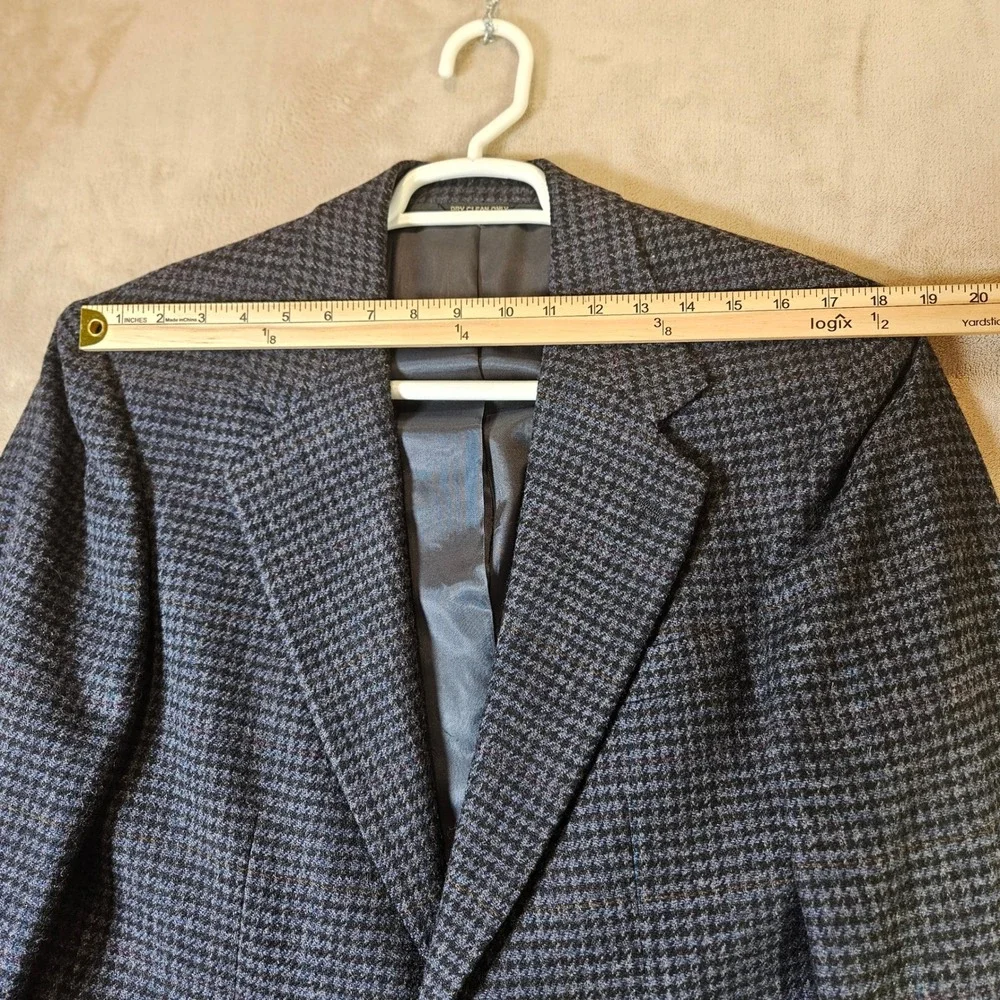 Vintage Bill Blass Wool Houndstooth Sport Coat Blazer Mens 36R Made in USA